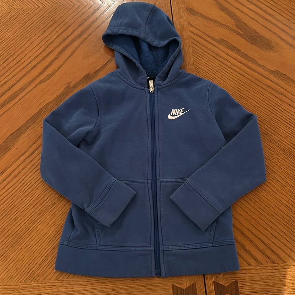 Boys Blue Nike Zip Up Hooded Sweatshirt size 6
